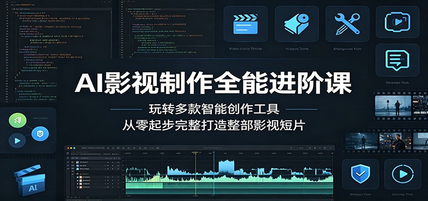 AI影视制作全能进阶课：玩转多款智能创作工具，从零起步完整打造整部影视短片-云网创