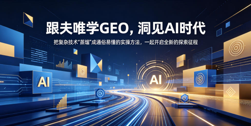 跟夫唯学GEO,洞见AI时代,把复杂技术“蒸馏”成通俗易懂的实操方法,一起开启全新的探索征程-云网创