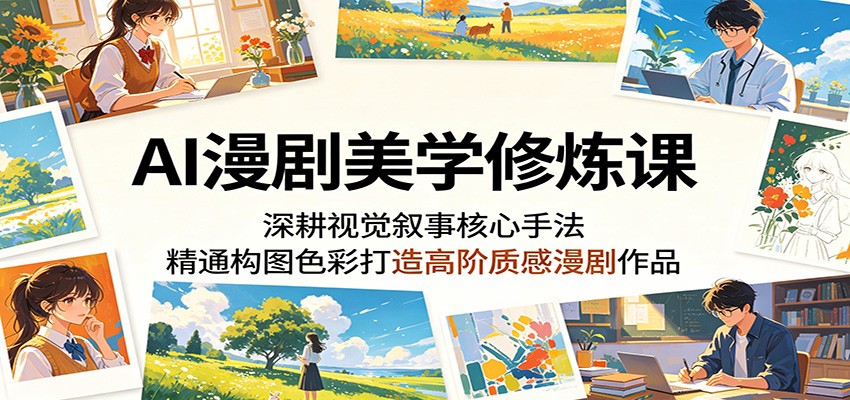 AI漫剧美学修炼课:深耕视觉叙事核心手法,精通构图色彩打造高阶质感漫剧作品-云网创
