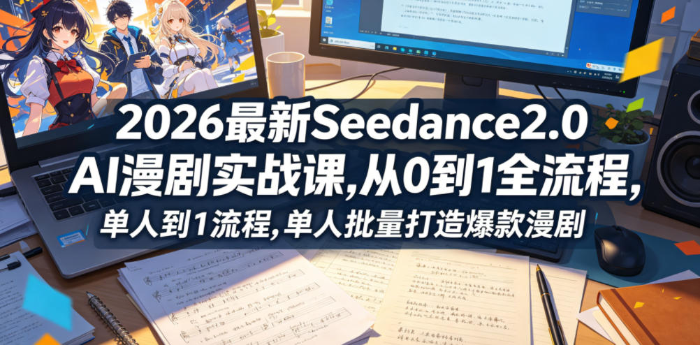 2026最新Seedance2.0 AI漫剧实战课,,从0到1全流程,单人批量打造爆款漫剧-云网创