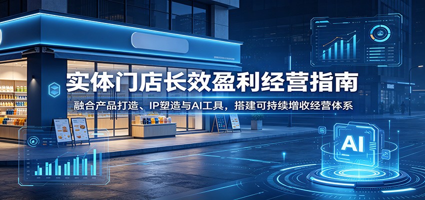 实体门店长效盈利经营指南：融合产品打造、IP塑造与AI工具，搭建可持续增收经营体系-云网创