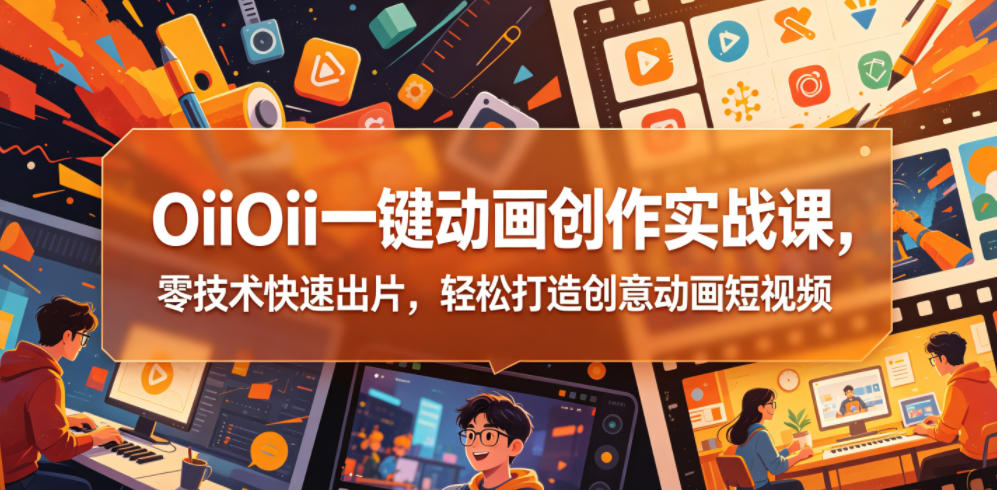 OiiOii一键动画创作实战课,零技术快速出片,轻松打造创意动画短视频-云网创