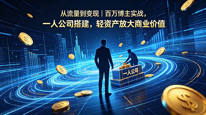 从流量到变现｜百万博主实战，一人公司搭建，轻资产放大商业价值-云网创