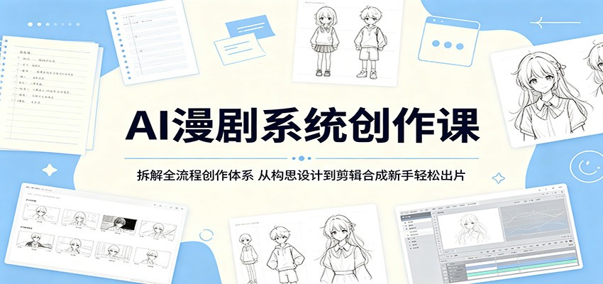 AI漫剧系统创作课:拆解全流程创作体系,从构思设计到剪辑合成新手轻松出片-云网创