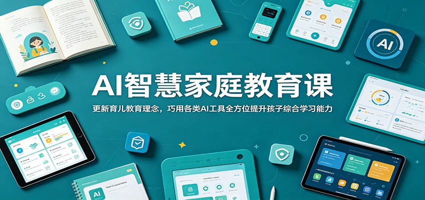 AI智慧家庭教育课：更新育儿教育理念，巧用各类AI工具全方位提升孩子综合学习能力-云网创