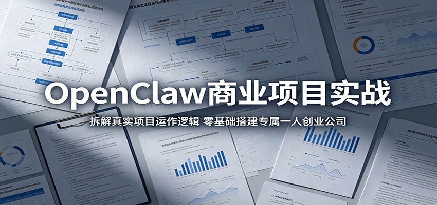 OpenClaw商业项目实战:拆解真实项目运作逻辑,零基础搭建专属一人创业公司-云网创