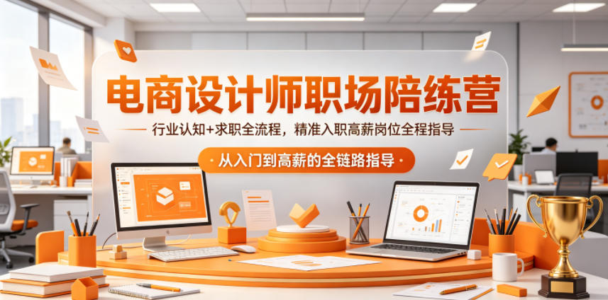 电商设计师职场陪练营,行业认知+求职全流程,精准入职高薪岗位全程指导-云网创