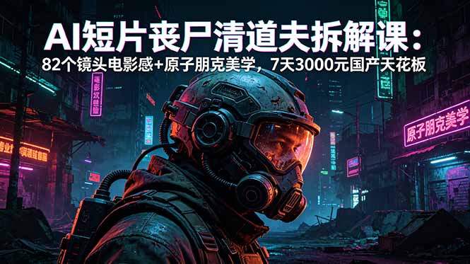AI短片《丧尸清道夫》拆解课:82个镜头电影感+原子朋克美学,7天3000元国产天花板-云网创
