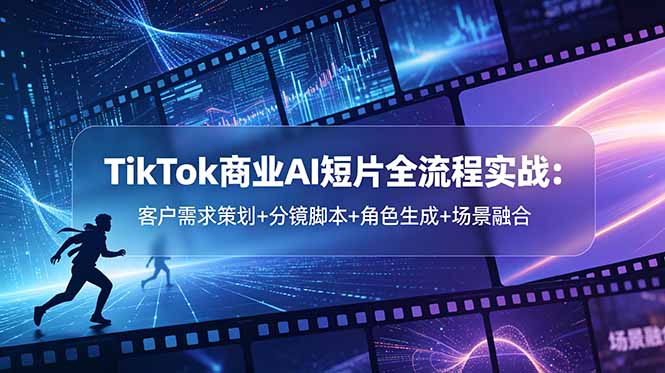 TikTok商业AI短片全流程实战:客户需求策划+分镜脚本+角色生成+场景融合-云网创
