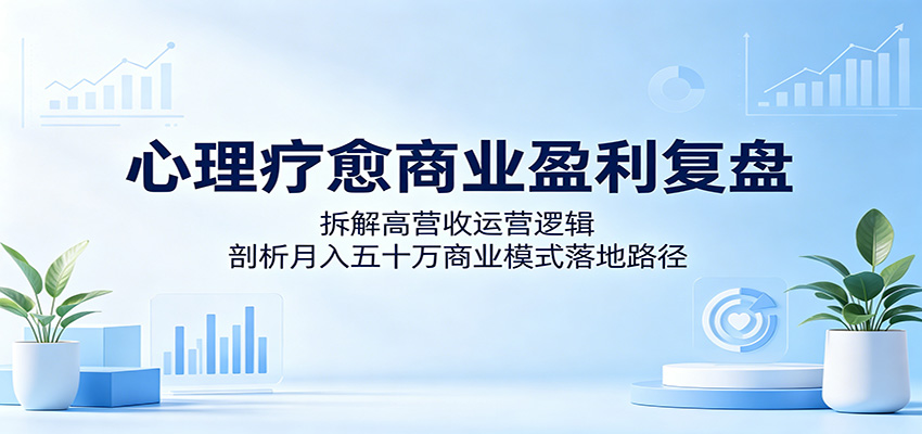 心理疗愈商业盈利复盘：拆解高营收运营逻辑，剖析月入五十万商业模式落地路径-云网创
