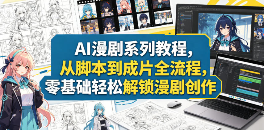 AI漫剧系列教程,从脚本到成片全流程,零基础轻松解锁漫剧创作-云网创