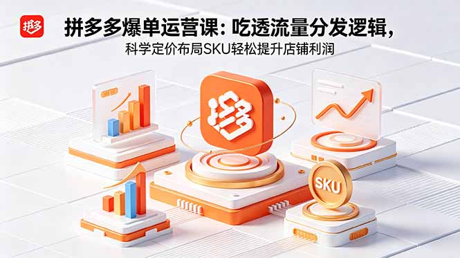 拼多多爆单运营实战课：吃透流量分发逻辑，科学定价布局SKU轻松提升店铺利润-云网创