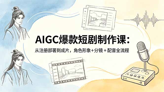 AIGC爆款短剧制作课:从注册部署到成片,角色形象+分镜+配音全流程-云网创