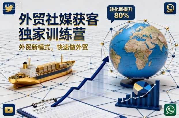 外贸社媒获客独家训练营，外贸新模式，快速做外贸(更新26年5月)-云网创
