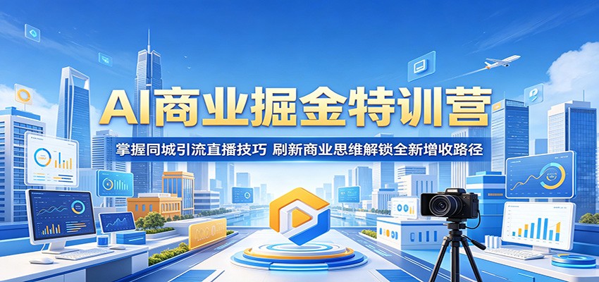 AI商业掘金特训营：掌握同城引流直播技巧，刷新商业思维解锁全新增收路径-云网创