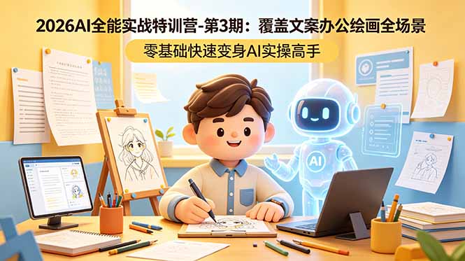 2026AI全能实战特训营-第3期:覆盖文案办公绘画全场景 零基础快速变身AI实操高手-云网创