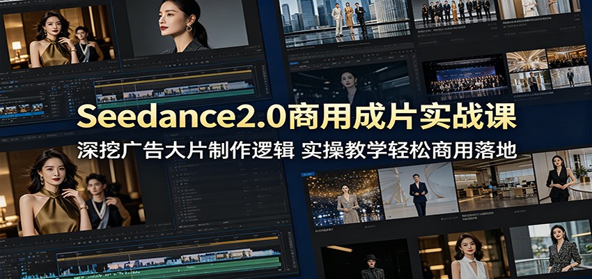 Seedance2.0商用成片实战课：深挖广告大片制作逻辑，实操教学轻松商用落地-云网创