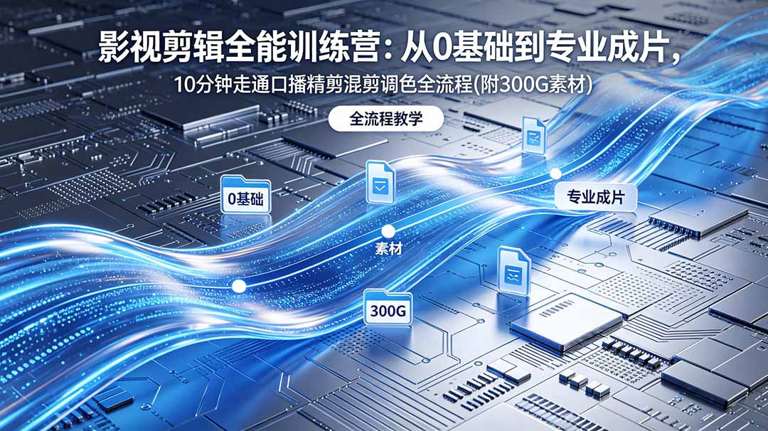 2026影视剪辑全能实战课|0基础到专业成片,全流程教学,高清带300G素材-云网创