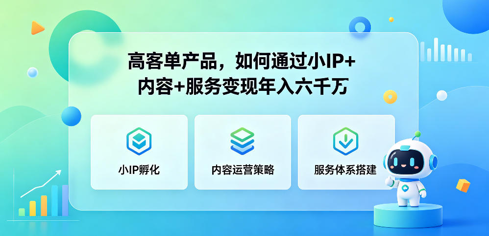 高客单产品，如何通过小IP+内容+服务变现年入六干W-云网创