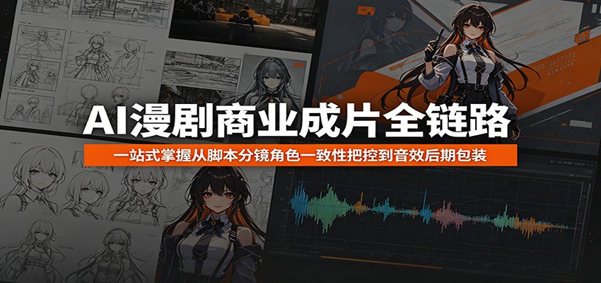 AI漫剧商业成片全链路：一站式掌握从脚本分镜角色一致性把控到音效后期包装-云网创