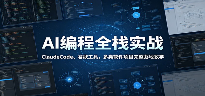 AI编程全栈实战：ClaudeCode、谷歌工具，多类软件项目完整落地教学-云网创