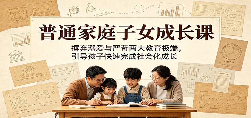 普通家庭子女成长课:摒弃溺爱与严苛两大教育极端,引导孩子快速完成社会化成长-云网创