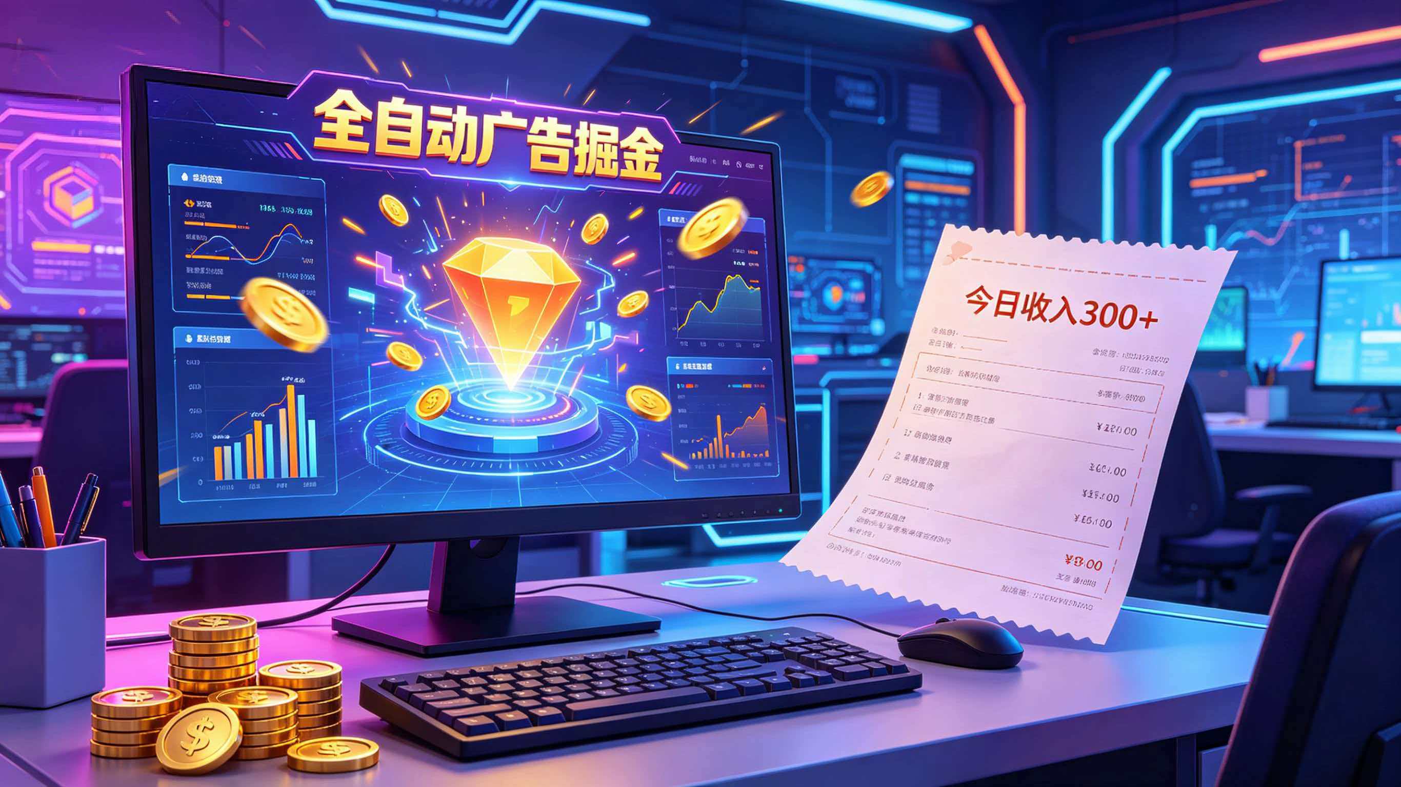 全自动广告掘金,日入300+。全程Ai自动化运行,解放双手,时间自由。收益稳定-云网创