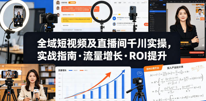 全域短视频及直播间千川实操，实战指南·流量增长·ROI提升(更新)-云网创