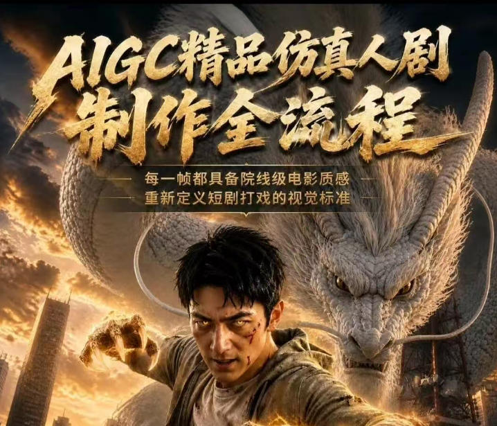 AIGC精品仿真人剧豢龙人全流程制作解析2026，国风仿真人创作+打斗剧情+人设编排，一站式AI短剧入门-云网创