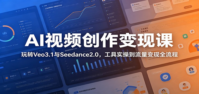 AI视频创作变现课：玩转Veo3.1与Seedance2.0，工具实操到流量变现全流程-云网创