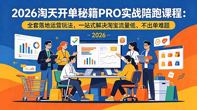 2026淘天开单秘籍PRO实战陪跑课程:全套落地运营玩法,一站式解决淘宝流量低、不出单难题-云网创
