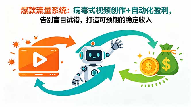 爆款流量系统：病毒式视频创作+自动化盈利，告别盲目试错，打造可预期的稳定收入-云网创