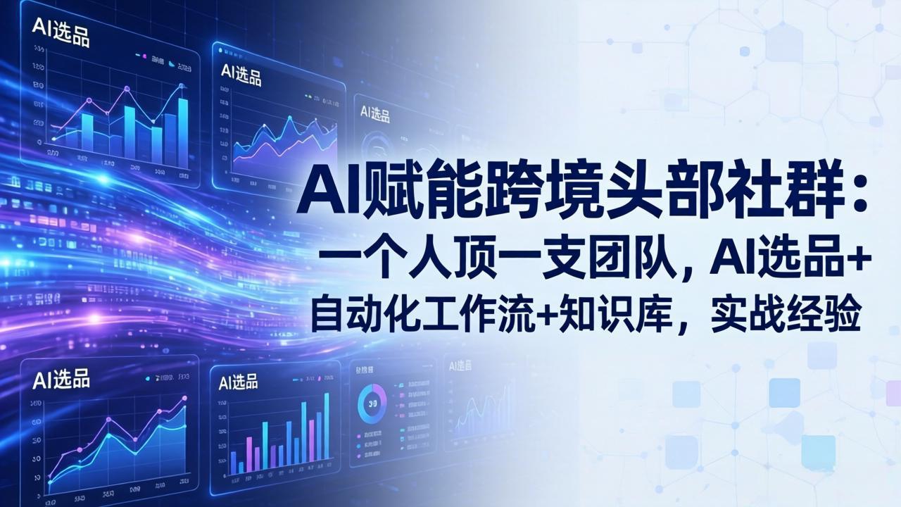 AI赋能跨境头部社群-更新6月:一个人顶一支团队,AI选品+自动化工作流+知识库,实战经验-云网创