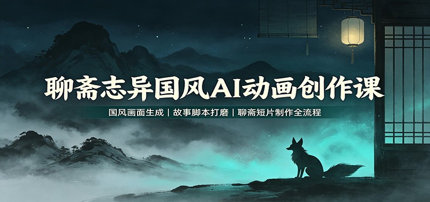 聊斋志异国风AI动画创作课：国风画面生成，故事脚本打磨，聊斋短片制作全流程-云网创