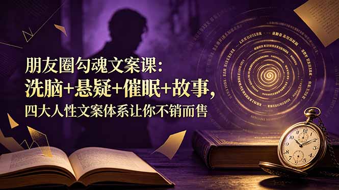 朋友圈勾魂文案课：洗脑+悬疑+催眠+故事，四大人性文案体系让你不销而售-云网创