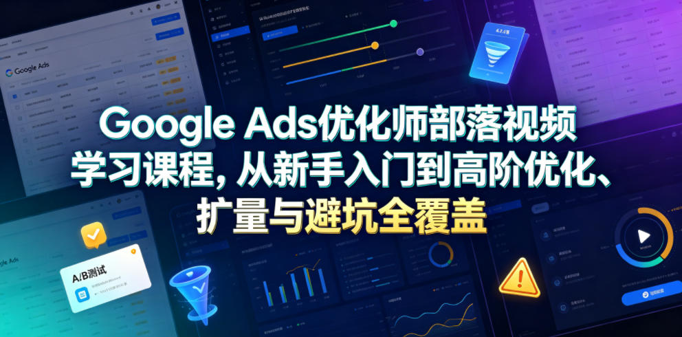 Google Ads优化师部落视频学习课程,从新手入门到高阶优化、扩量与避坑全覆盖(更新2026)-云网创