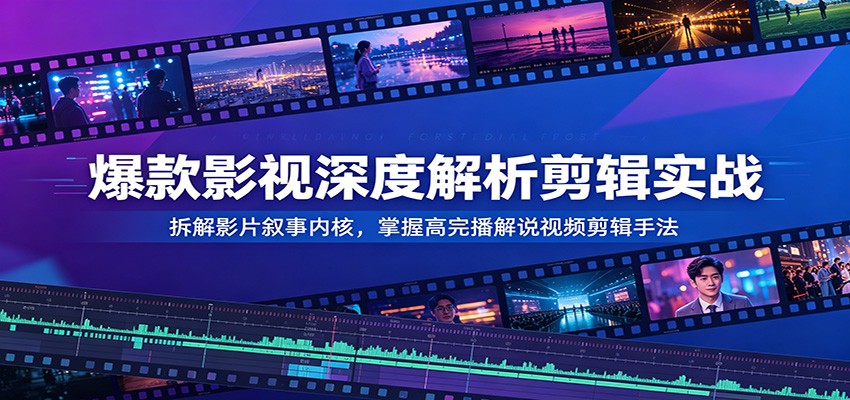 爆款影视深度解析剪辑实战：拆解影片叙事内核，掌握高完播解说视频剪辑手法-云网创