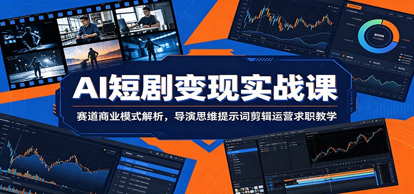 AI短剧变现实战课：赛道商业模式解析，导演思维提示词剪辑运营求职教学-云网创