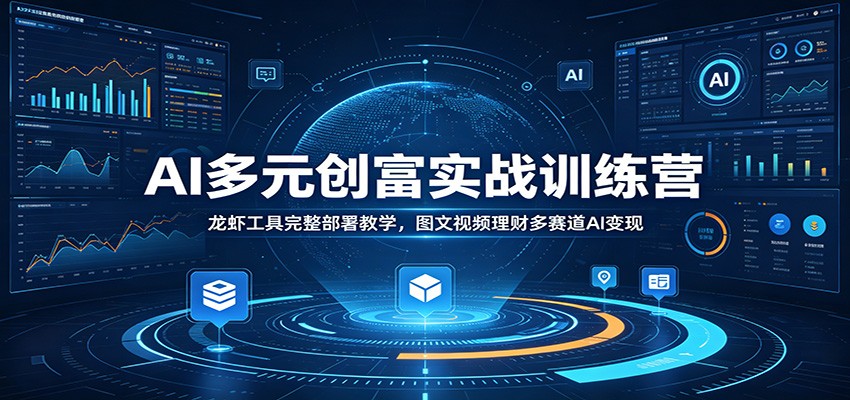 AI多元创富实战训练营：龙虾工具完整部署教学，图文视频理财多赛道AI变现-云网创