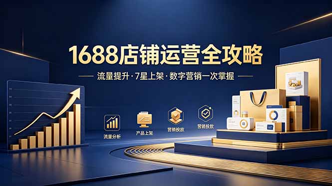 1688店铺没流量？产品上架不到7星？数字营销不会投？全套运营技能一次学(更新6月-云网创