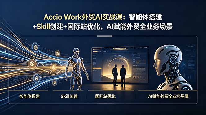 Accio Work外贸AI实战课：智能体搭建+Skill创建+国际站优化，AI赋能外贸全业务场景-云网创