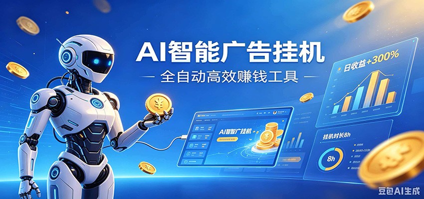 AI智能广告挂机，小白轻松上手，在家自动赚收益-云网创