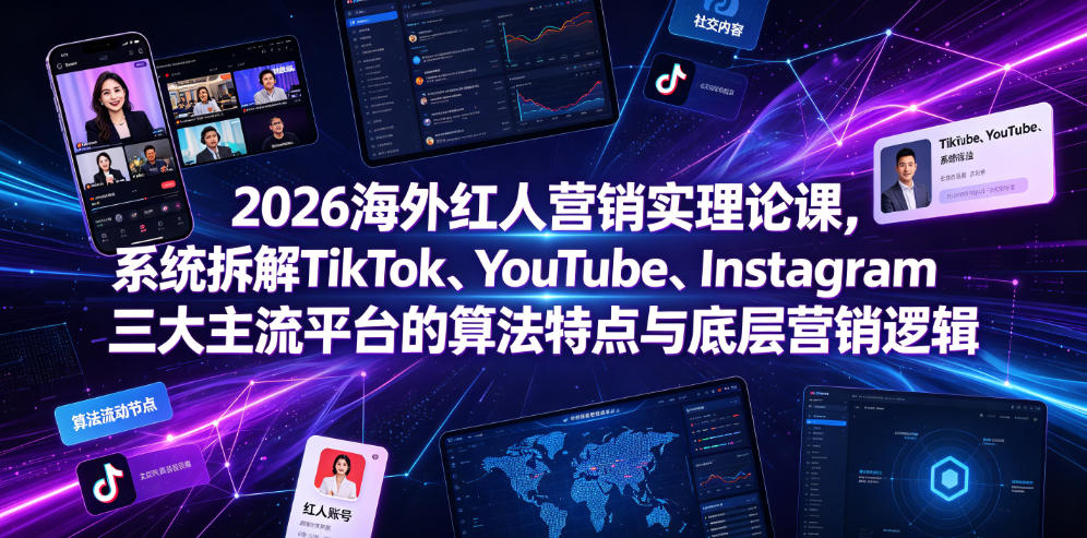 2026海外红人营销实理论课,系统拆解TikTok、YouTube、Instagram三大主流平台的算法特点与底层营销逻辑-云网创