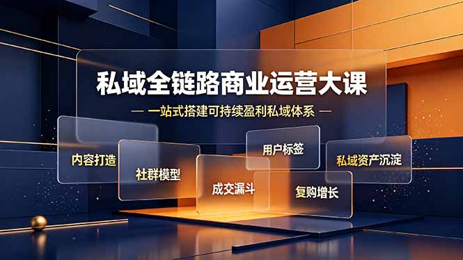 私域全链路商业运营大课，内容打造社群模型成交漏斗，一站式搭建可持续盈利私域体系-云网创
