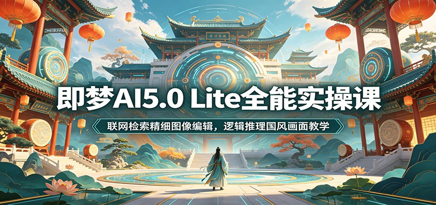 即梦AI5.0 Lite全能实操课：联网检索精细图像编辑，逻辑推理国风画面教学-云网创