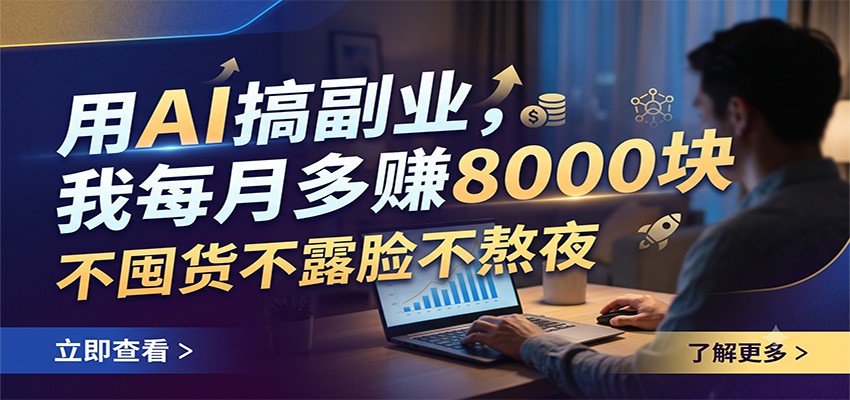 用AI搞副业，我每月多赚8000块，不囤货不露脸不熬夜-海桐网创