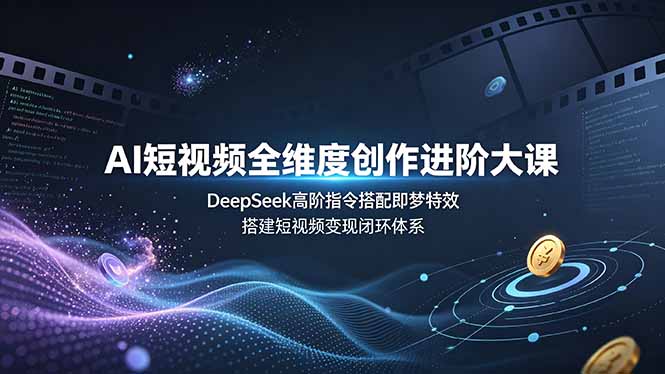 AI短视频全维度创作进阶大课，DeepSeek高阶指令搭配即梦特效，搭建短视频变现闭环体系-海桐网创