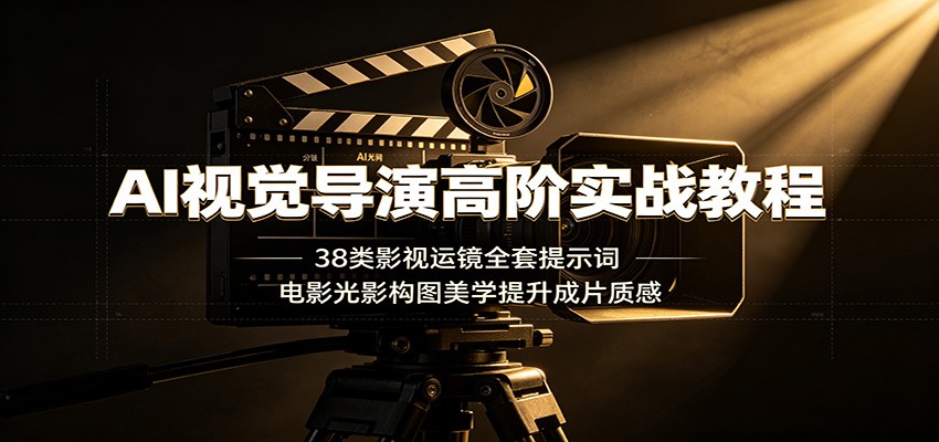 AI视觉导演高阶实战教程：38类影视运镜全套提示词，电影光影构图美学提升成片质感-海桐网创