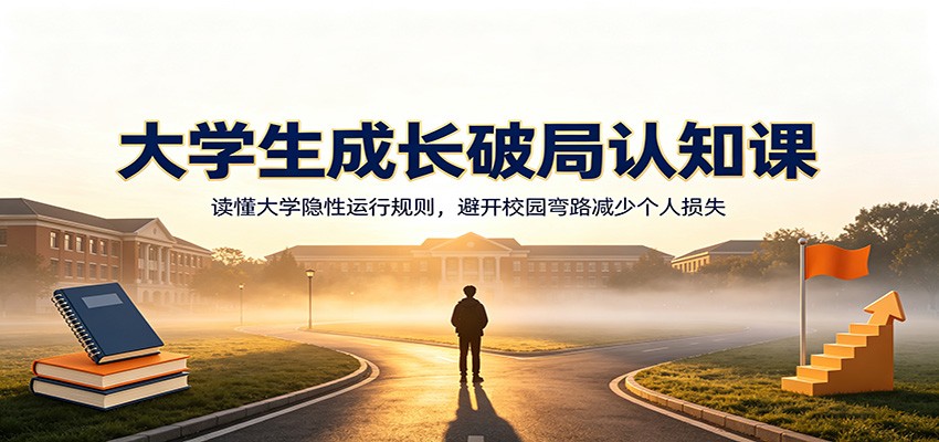 大学生成长破局认知课：读懂大学隐性运行规则，避开校园弯路减少个人损失-海桐网创