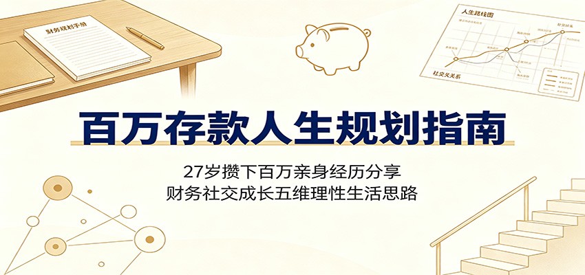 百万存款人生规划指南：27岁攒下百万亲身经历分享，财务社交成长五维理性生活思路-海桐网创